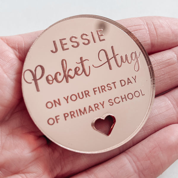 Personalised Little Pocket Hug First Day At School Gift