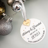 Grandma & Grandad To Be Personalised Christmas Bauble