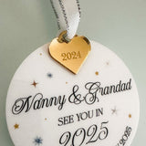 Nanny & Grandad To Be Personalised Christmas Tree Decoration