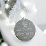 Luxury Engraved School Bauble Package, Children's Personalised Christmas Baubles