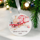 Baby's 1st Christmas Bauble, Baby Boy's Personalised Keepsake Gift