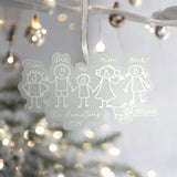 Children's Family Portrait Drawing Christmas Personalised Tree Decoration