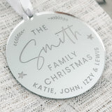 Family Christmas Engraved Decorations
