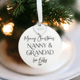 Grandparents Personalised Luxury Christmas Bauble