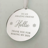 Thank You For Being An Amazing Friend Personalised Christmas Tree Decoration Keepsake