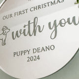 Engraved Puppy Personalised First Christmas Tree Decoration