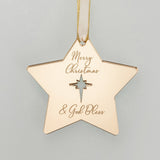 Merry Christmas & God Bless Star Bauble