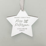 Personalised Teacher  Christmas Bauble Gift