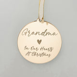 Grandma, Nanny, Nana, Grandad, Grandpa Christmas Remembrance Keepsake