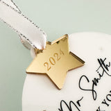 Personalised Thank You Teacher Luxury Christmas Bauble