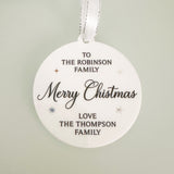 Friends or Family Personalised Christmas Tree Decoration