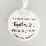 Couples First Christmas Together Personalised Bauble