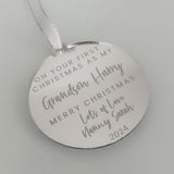 New Grandson Christmas Personalised Bauble