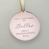 Personalised Great Grandparents Christmas Bauble