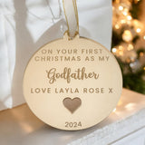 First Christmas As My Godfather Personalised Bauble