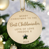 Best Childminder Personalised Christmas Bauble