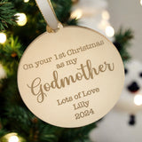 1st Christmas As My Godmother Keepsake Gift