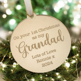 1st Christmas Grandpa Engraved Bauble