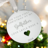 First Christmas As My Godfather Personalised Bauble