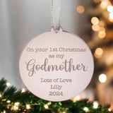 First Christmas As My Godmother Keepsake Gift