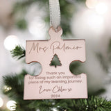 Thank You Teacher Personalised Christmas Engraved Bauble