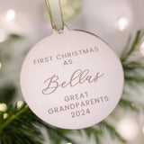 First Christmas As Great Grandparents Personalised Bauble