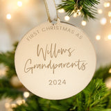 Luxury Gold Mirror 1st Christmas As Grandparents Personalised Bauble