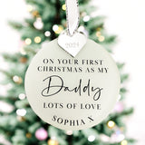 First Christmas As My Daddy Personalised Bauble