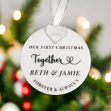 Couples First Christmas Together Personalised Bauble