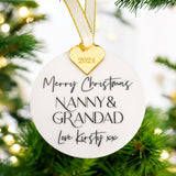 Grandparents Personalised Luxury Christmas Bauble