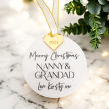 Nanny & Grandad Personalised Christmas Bauble