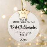 Best Childminder Personalised Christmas Bauble