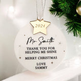 Personalised Best Teacher Luxury Christmas Tree Decoration