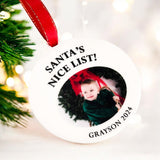 Father Christmas Christmas Personalised Photo Bauble