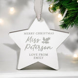 Personalised Christmas Teacher Bauble