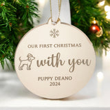 New Puppy First Christmas Personalised Bauble