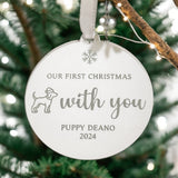 New Puppy Personalised 1st Christmas Bauble 