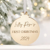 Clear Acrylic Baby's First Christmas Hanging Decoration