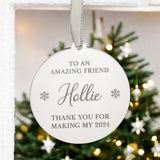 Amazing Friend Personalised Christmas Bauble