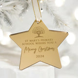 Gold Star  School Bauble Package, Children's Personalised Christmas Baubles