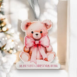 Baby's 1st Christmas Teddy Bear Personalised Bauble