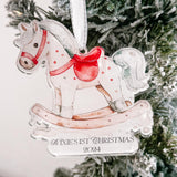 Baby's First Christmas Personalised Rocking Horse Bauble