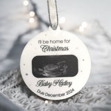 Baby Due Scan Photo Christmas Keepsake Bauble