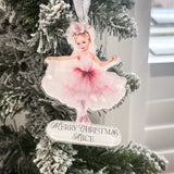 Girl's Christmas Ballerina Personalised Bauble