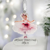 Girl's Christmas Ballerina Personalised Keepsake Ornament