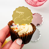 Happy Easter Mirror Cake Charm, Cupcake Topper or Gift Tag