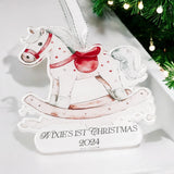 Baby's 1st Christmas Personalised Rocking Horse Tree Decoration Keepsake