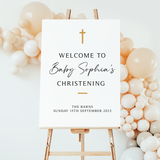 Personalised Christening Day Welcome Sign