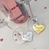 Valentine's Personalised Drinks Charms - Set of Two