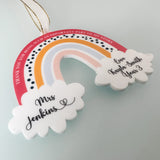 Personalised Teacher Christmas Rainbow Bauble